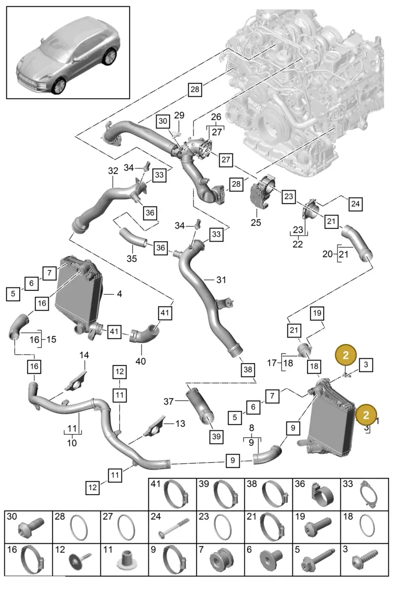 PAC906051 — Porsche Macan (2018-2022) diagram p52000021, position 2