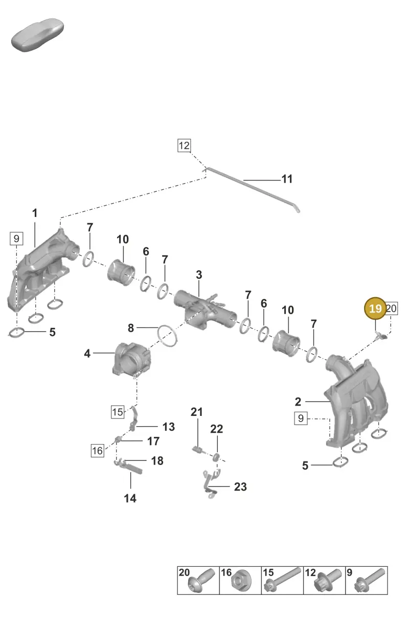 PAC906051 — Porsche 911 (2018-2024) diagram p53107100, position 19