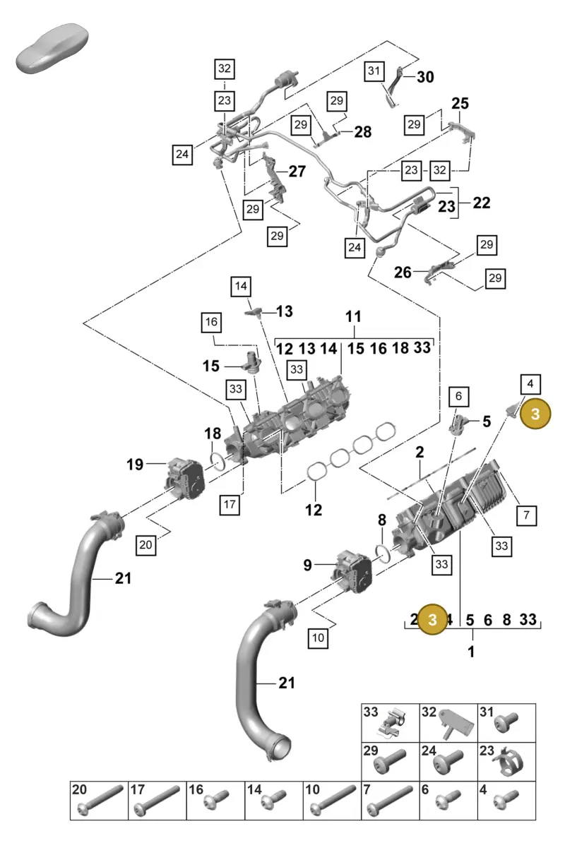 PAC906051 — Porsche Panamera (2020-2023) diagram p58107100, position 3