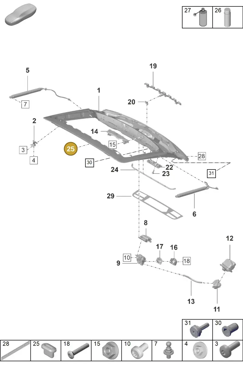 PAF010113 — Porsche Panamera (2020-2023) diagram p58803100, position 25