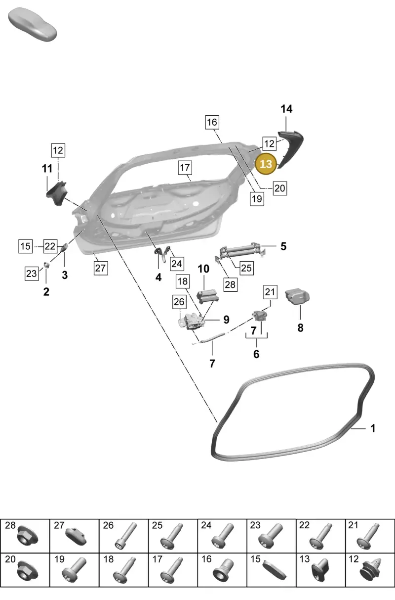 PAF010113 — Porsche Taycan Sport Turismo (2023-2025) diagram p64803125, position 13