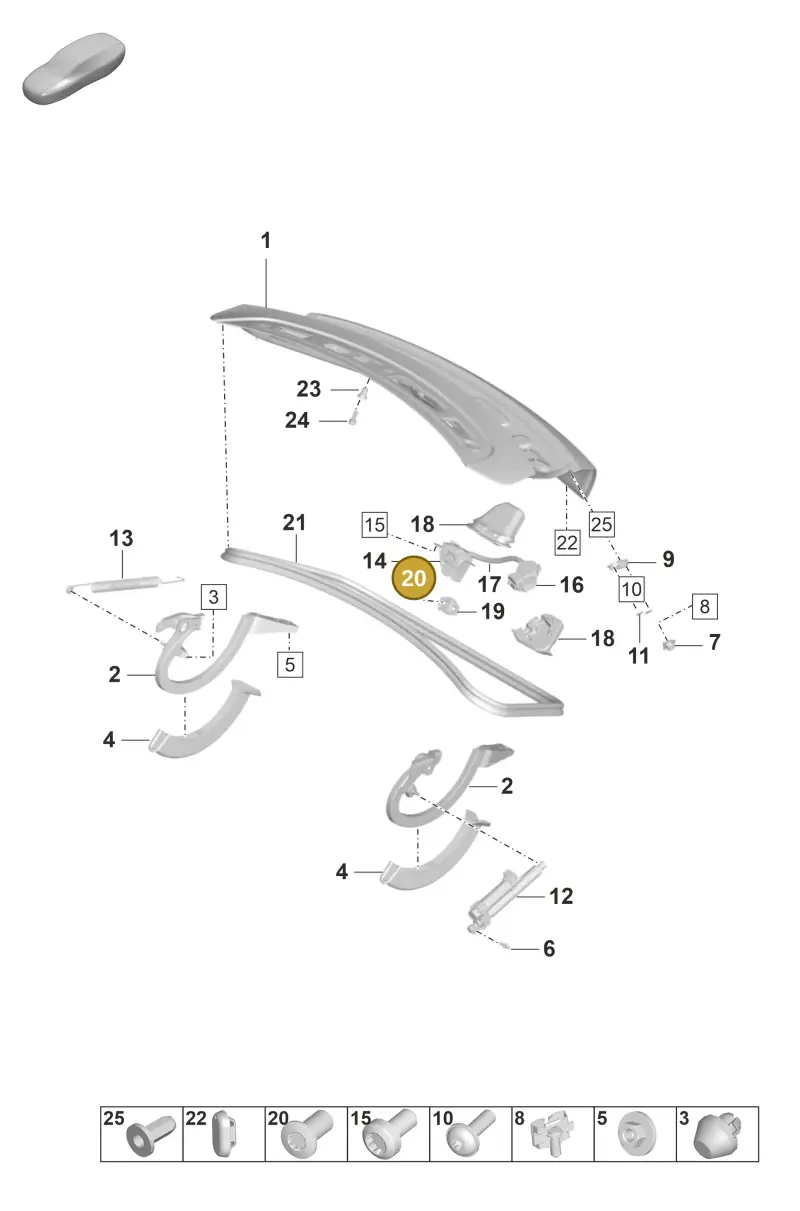 PAF908903 — Porsche Taycan Sport Turismo (2019-2024) diagram p56803010, position 20