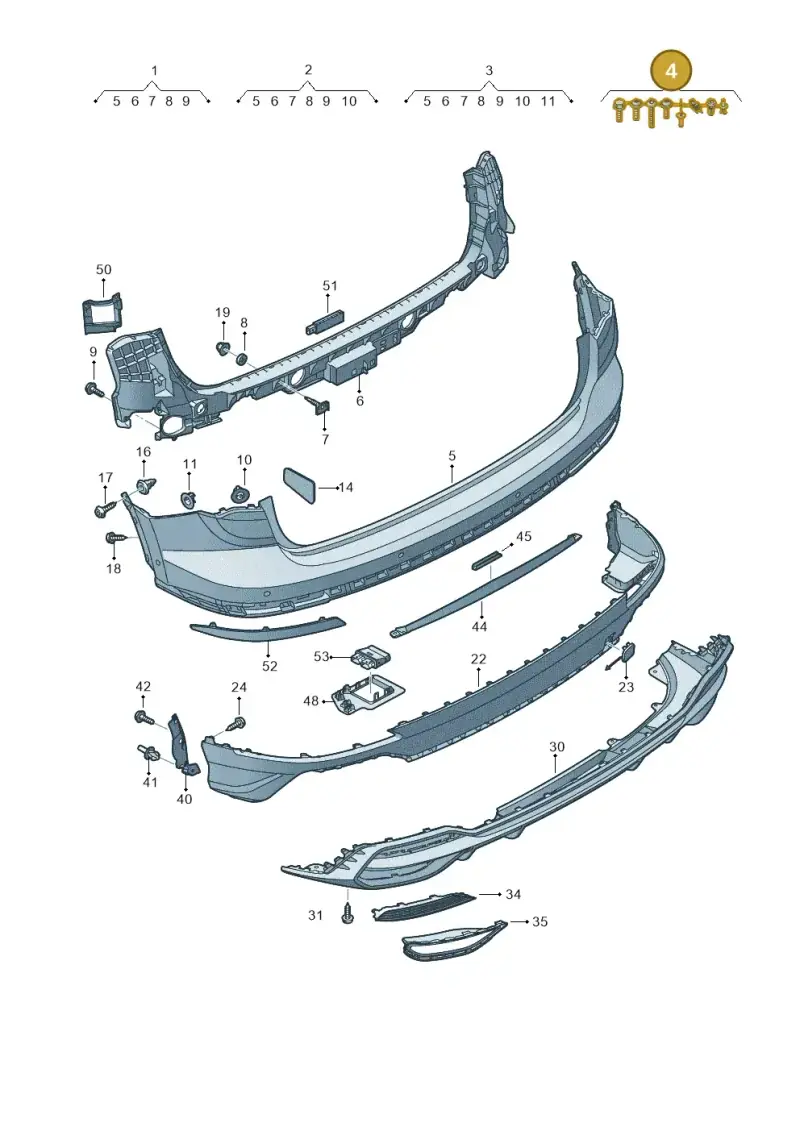 V04017001Q — Audi Q3 (2018-2025) diagram 597807700, position 4