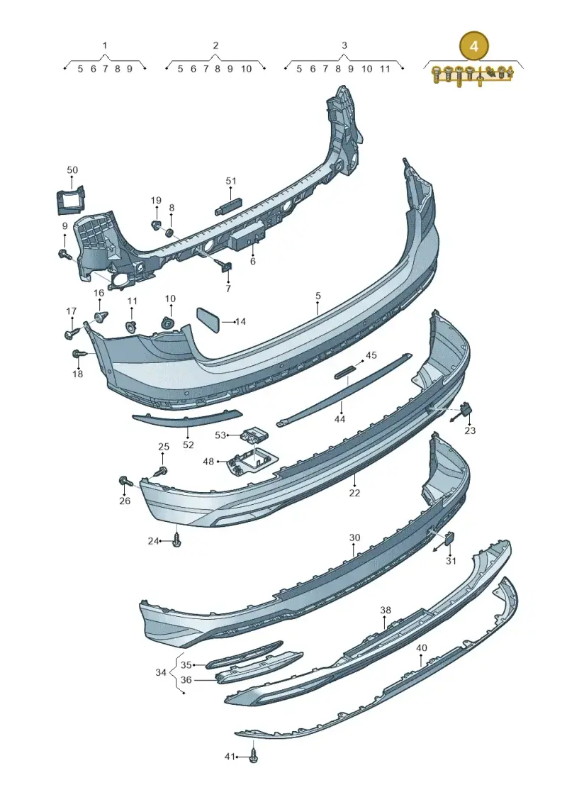 V04017001Q — Audi Q3 (2018-2025) diagram 597807600, position 4
