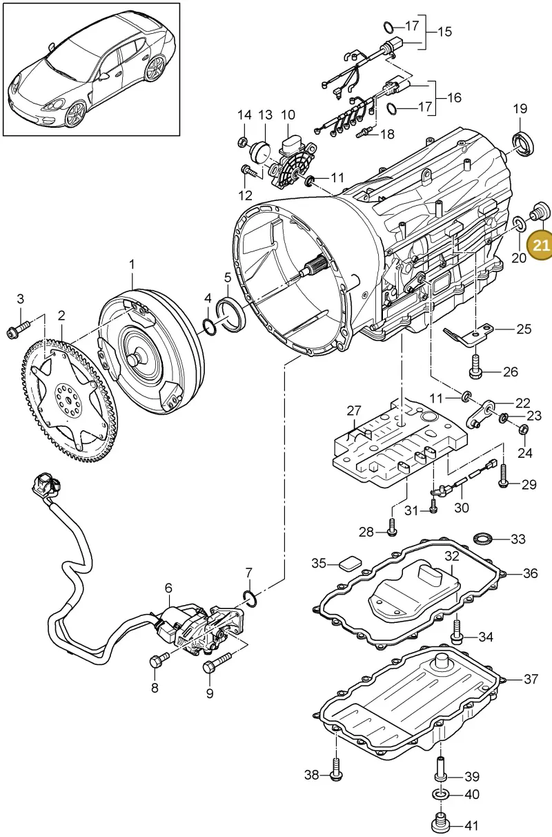 WHT000323A — Porsche Panamera (2009-2016) diagram p35320020, position 21