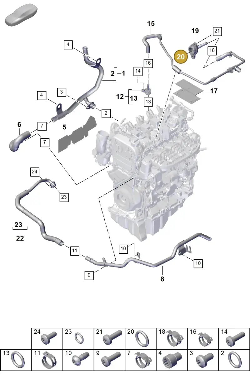 WHT001688 — Porsche Cayenne Hybrid Coupe (2023-) diagram p60105050, position 20