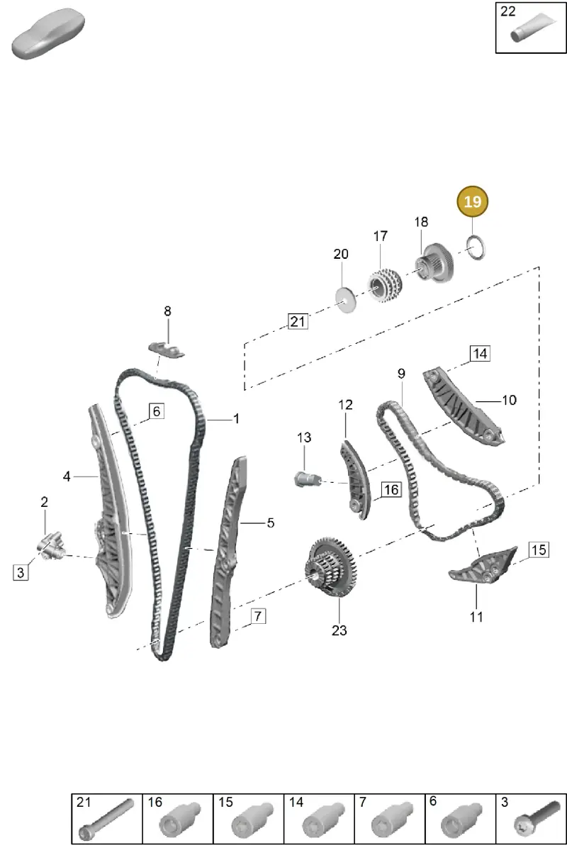 WHT001905 — Porsche Cayenne Hybrid Coupe (2023-) diagram p60103300, position 19