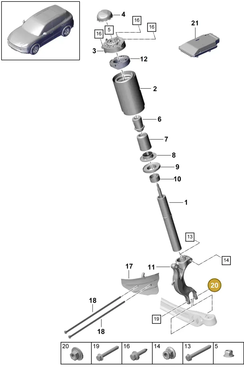 WHT001987 — Porsche Cayenne Diesel V6 (2017-2023) diagram p51402000, position 20