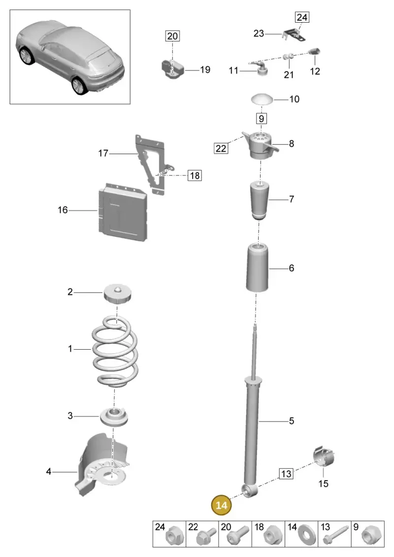 WHT002389 — Porsche Macan R4 TFSI (2018-) diagram p52502000, position 14