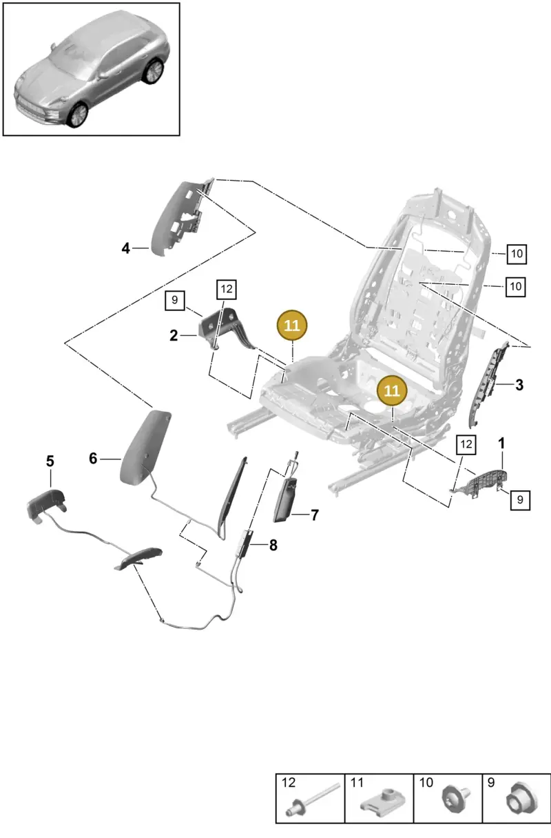 WHT003301 — Porsche Macan R4 TFSI (2018-) diagram p52817620, position 11