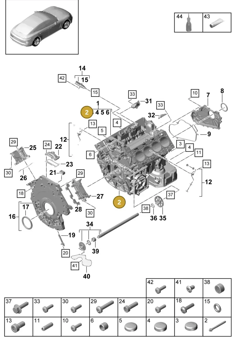 WHT003959 — Porsche Panamera 4 Hybrid (2016-2020) diagram p49101050, position 2