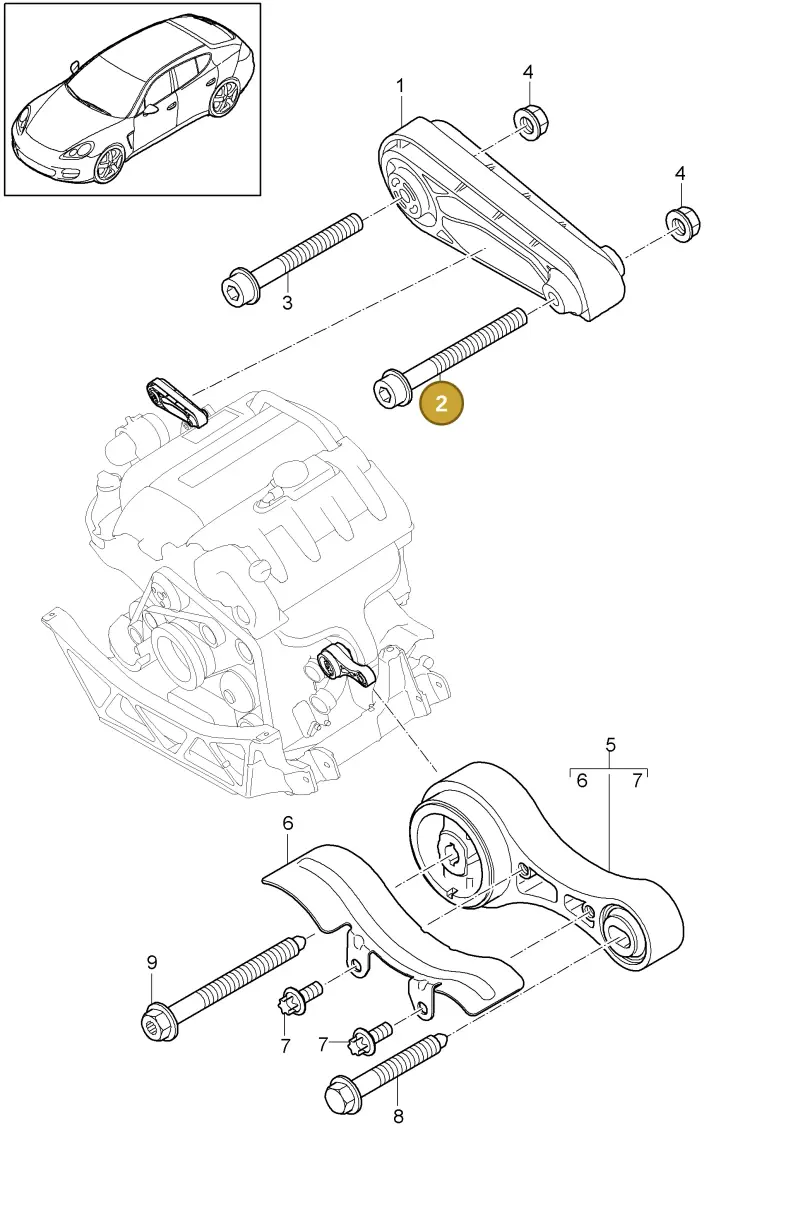 WHT004595 — Porsche Panamera (2009-2016) diagram p35109000, position 2