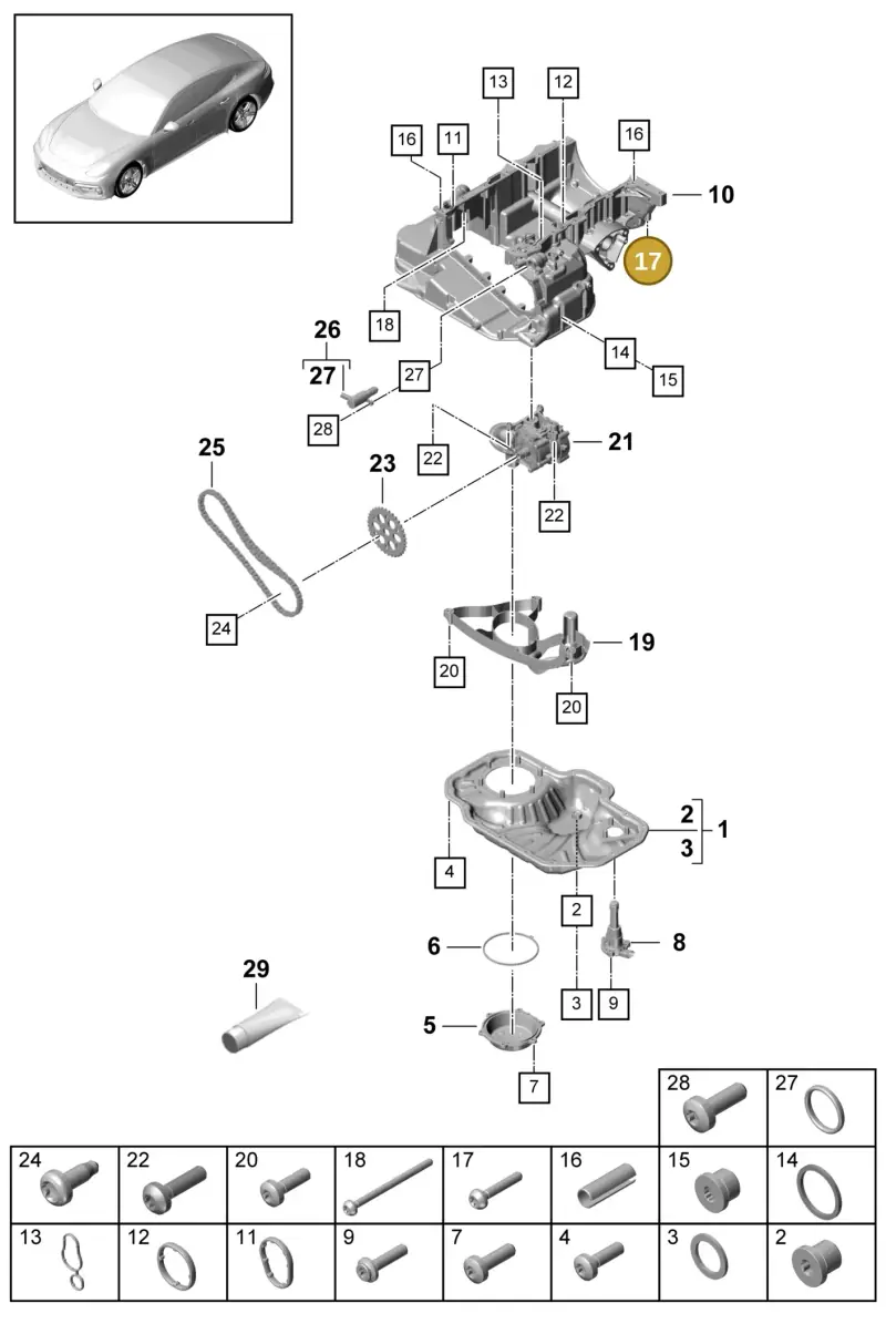 WHT004873 — Porsche Panamera 4 Hybrid (2016-2020) diagram p49104030, position 17