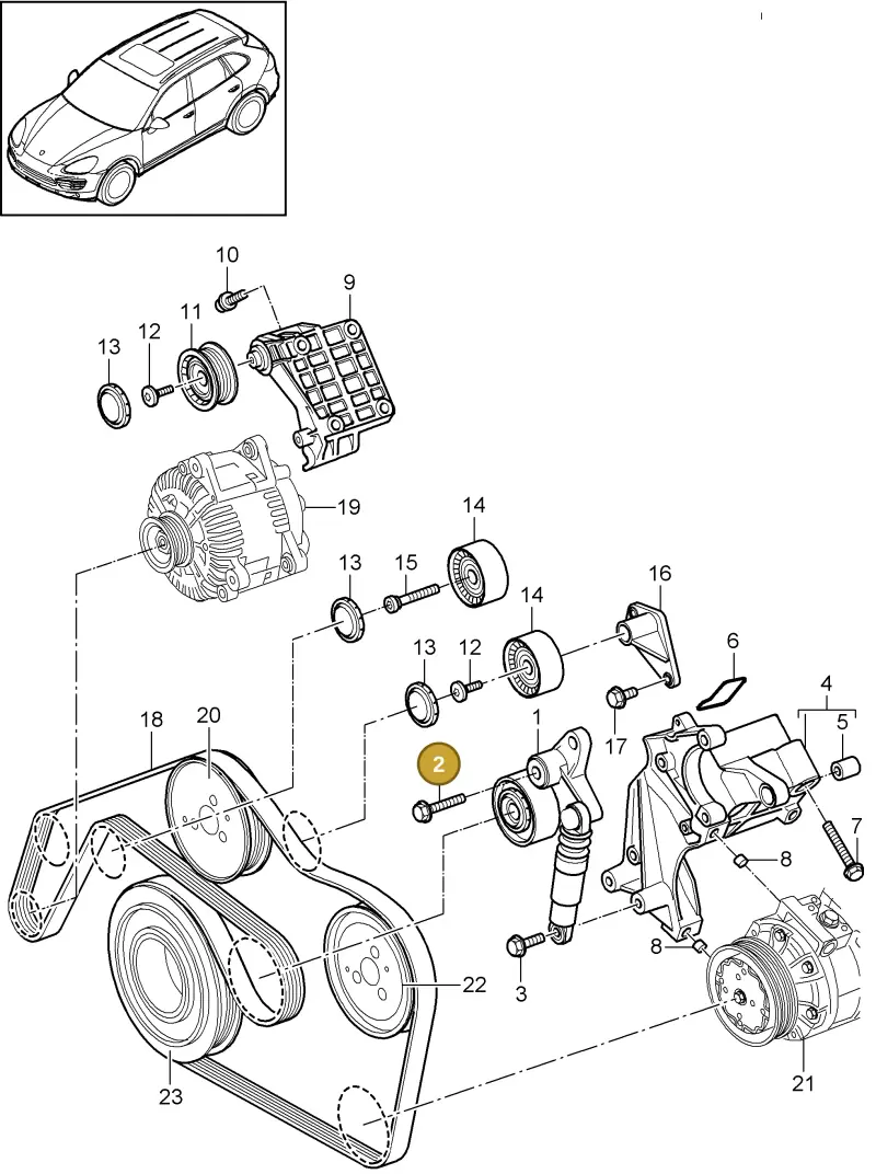 WHT004920 — Porsche Cayenne (2010-2018) diagram p37102090, position 2