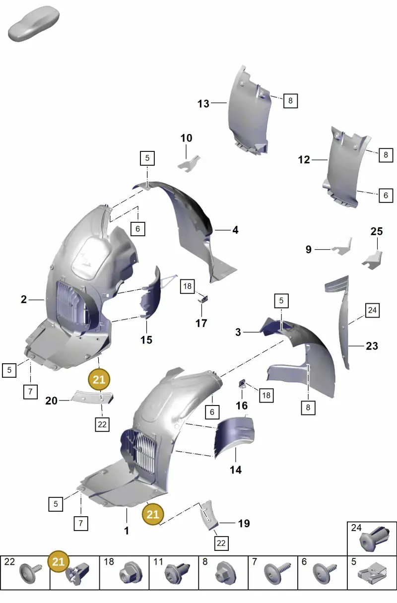 WHT004935 — Porsche Boxster Spyder (2019-) diagram p54801800, position 21
