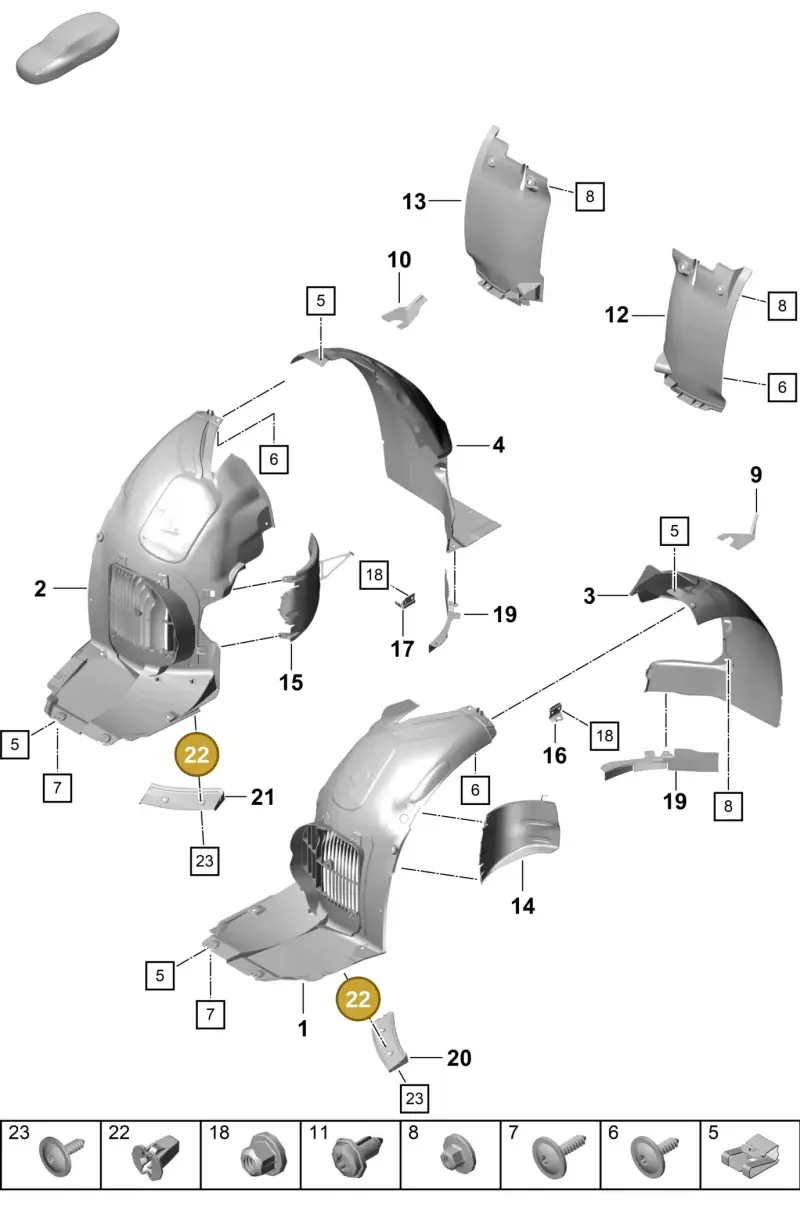 WHT004935 — Porsche Cayman GT4 (2019-) diagram p55801800, position 22