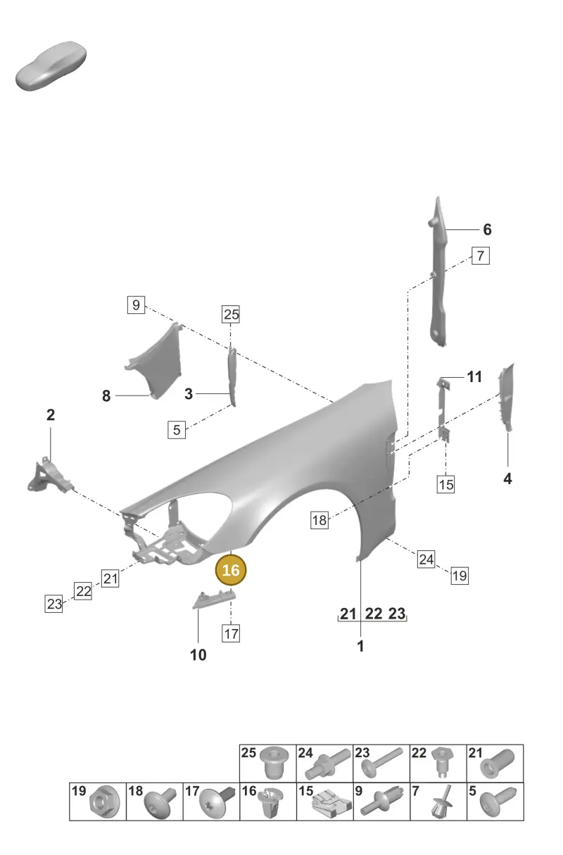 WHT004935 — Porsche Panamera 4 Hybrid (2020-2023) diagram p58801400, position 16