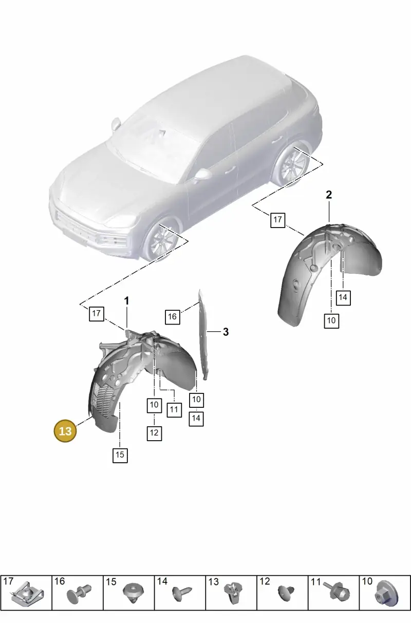 WHT004935 — Porsche Cayenne Hybrid Coupe (2023-) diagram p60801750, position 13