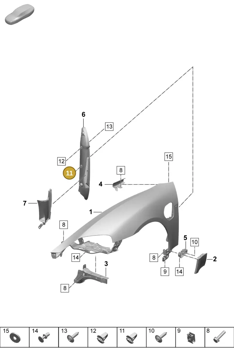 WHT004935 — Porsche Taycan Sport Turismo (2023-) diagram p64801400, position 11