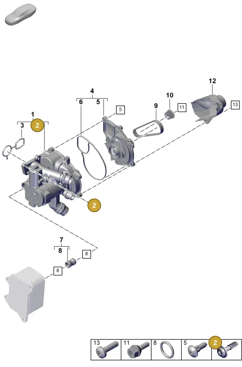 WHT004972 — Porsche Cayenne Hybrid Coupe (2023-) diagram p60105000, position 2