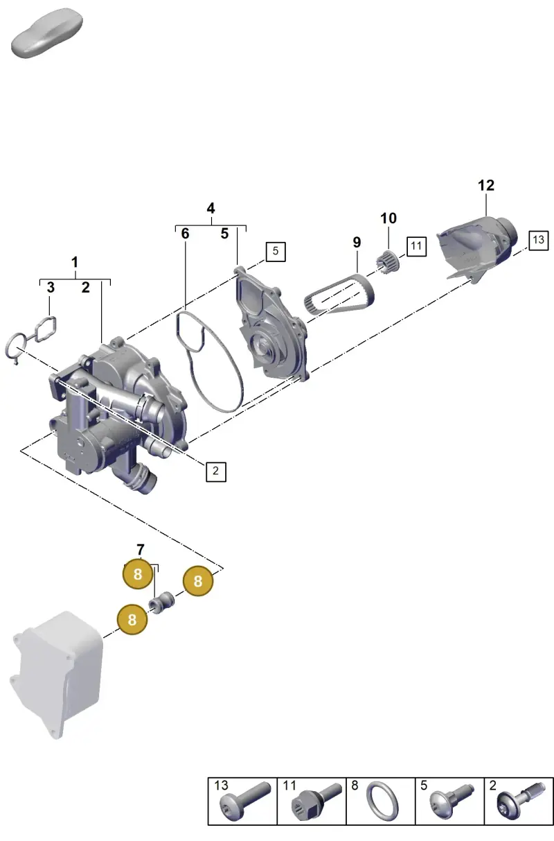 WHT004973 — Porsche Cayenne Hybrid Coupe (2023-) diagram p60105000, position 8