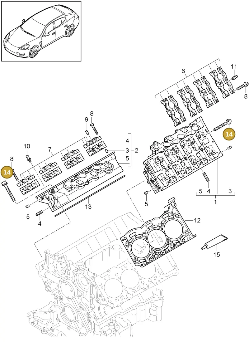 WHT005262 — Porsche Panamera (2009-2016) diagram p35103010, position 14