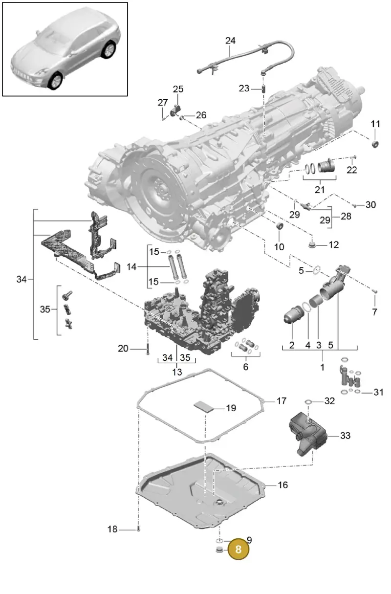 WHT005282 — Porsche Macan GTS (2013-2018) diagram p44320010, position 8
