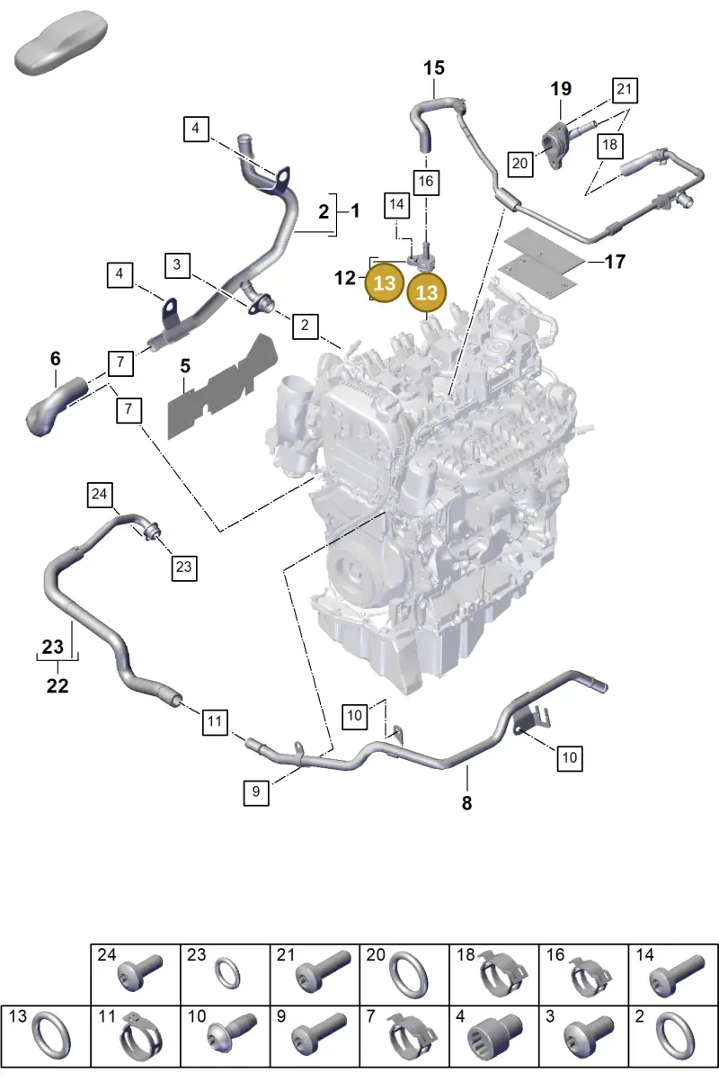 WHT005440 — Porsche Cayenne Hybrid Coupe (2023-) diagram p60105050, position 13
