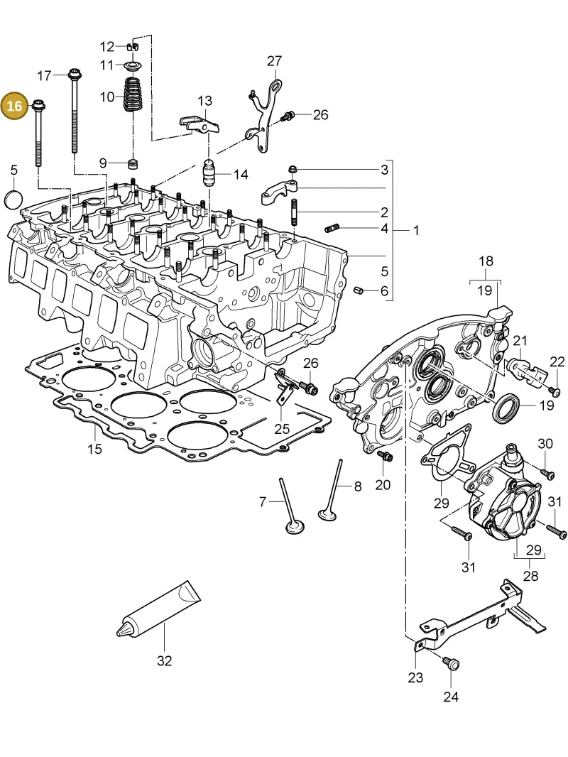 WHT005465 — Porsche Cayenne (2007-2010) diagram p31103002, position 16