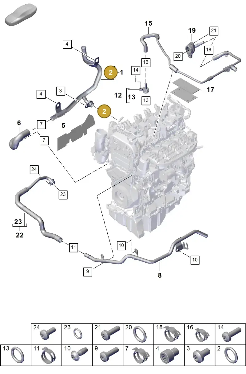 WHT005558 — Porsche Cayenne Hybrid Coupe (2023-) diagram p60105050, position 2