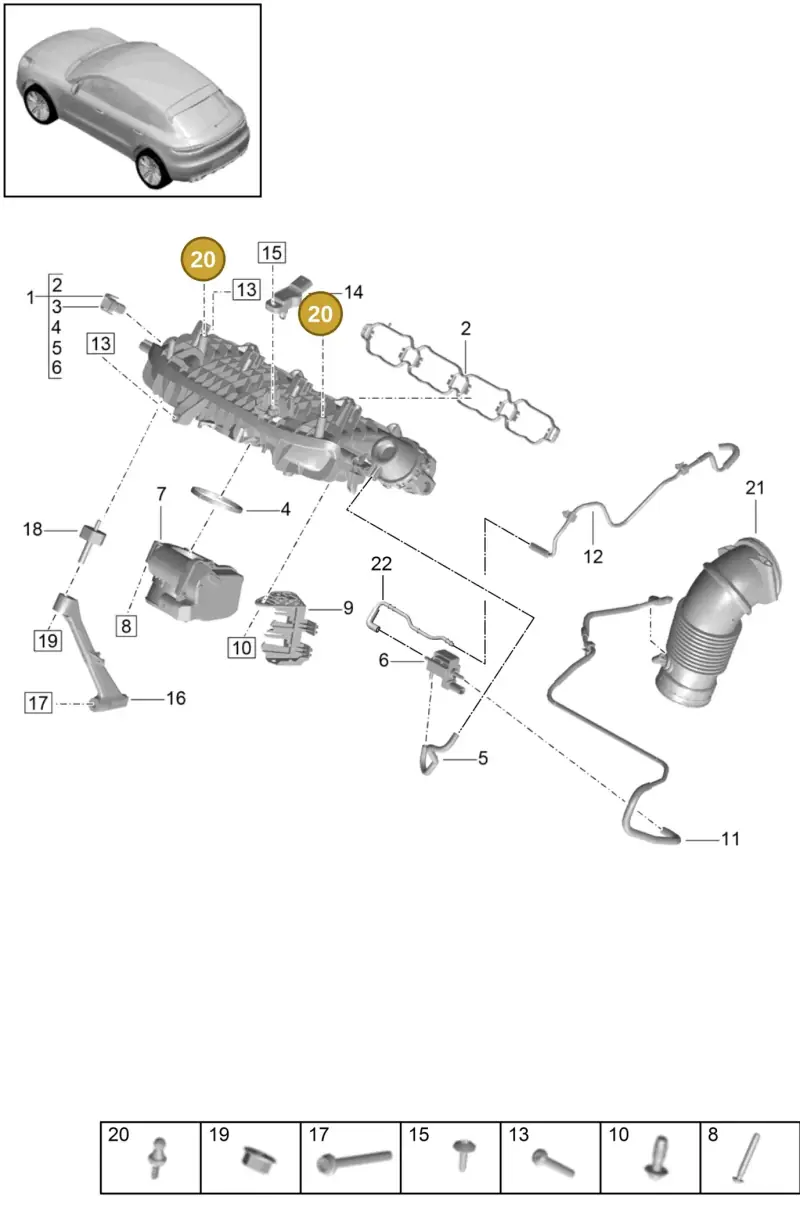WHT005593 — Porsche Macan R4 TFSI (2018-) diagram p52000022, position 20