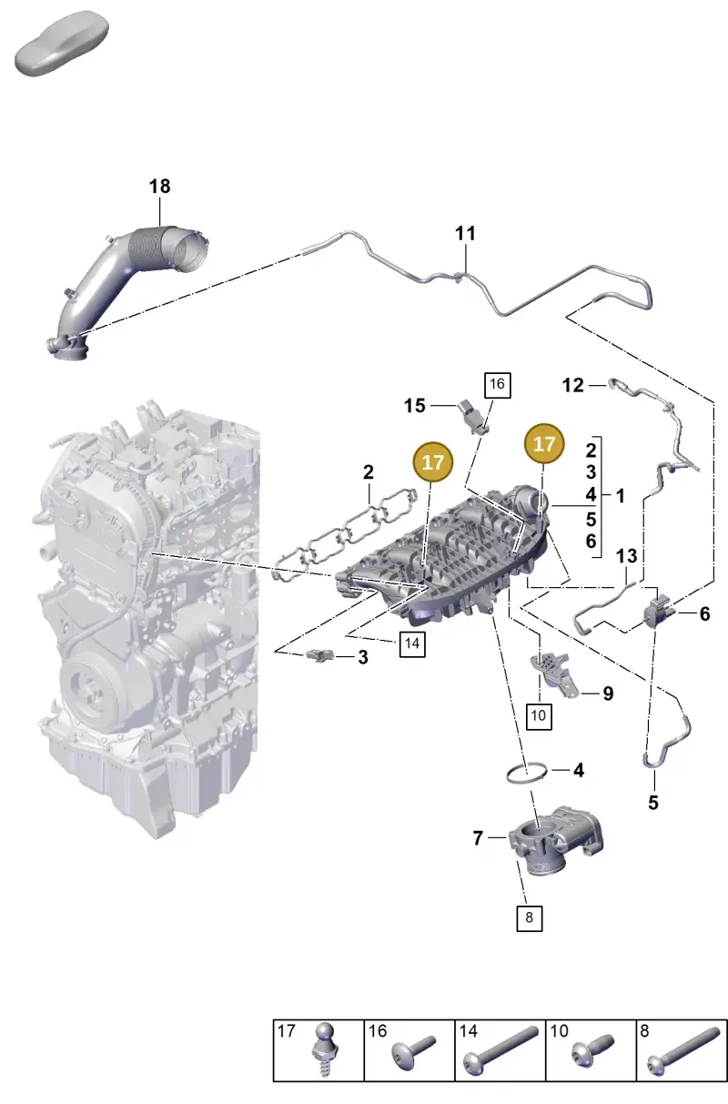 WHT005593 — Porsche Cayenne Hybrid Coupe (2023-) diagram p60107100, position 17