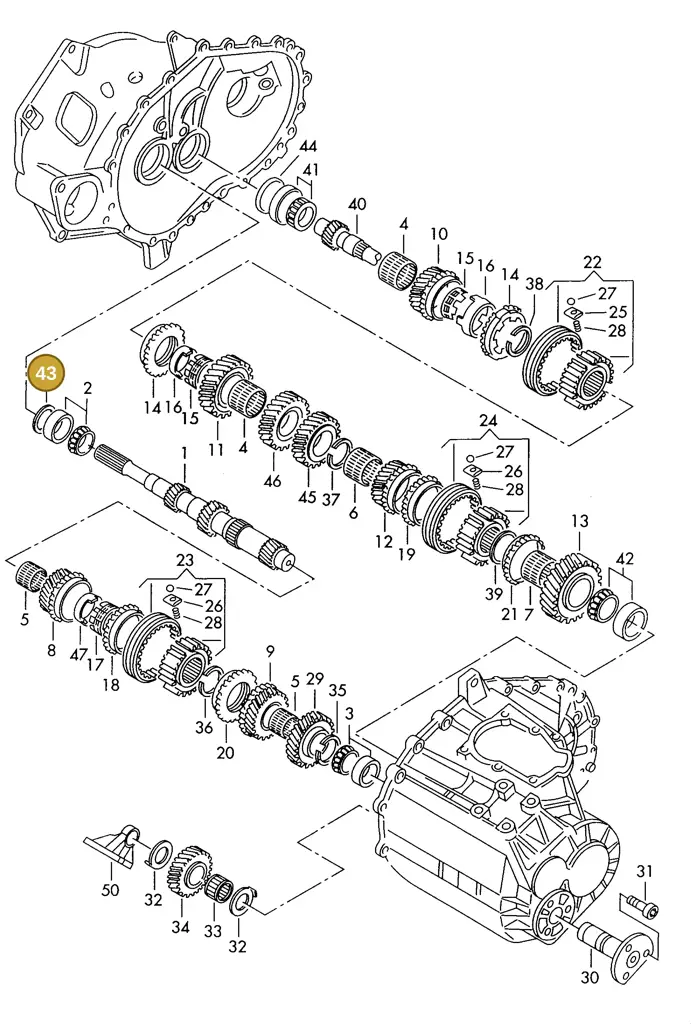 006311140DA — SEAT ALHAMBRA (1996-2000) diagram 162311100, position 43