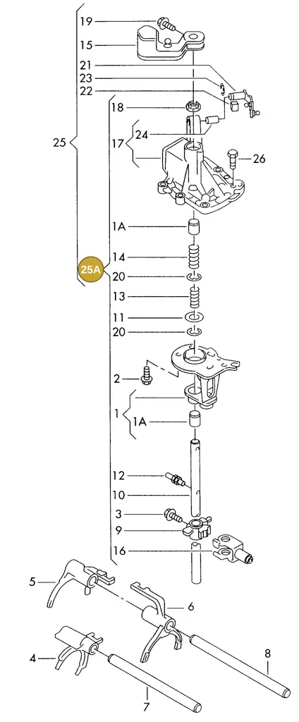006311682B — SEAT ALHAMBRA (1996-2000) diagram 162311820, position 25A