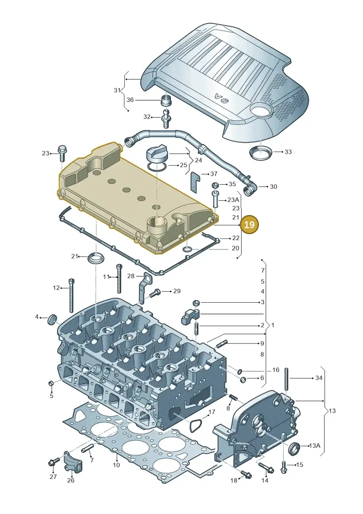 022103429P — SEAT TOLEDO/LEON/LEON-4 (2001-2006) diagram 244103600, position 19