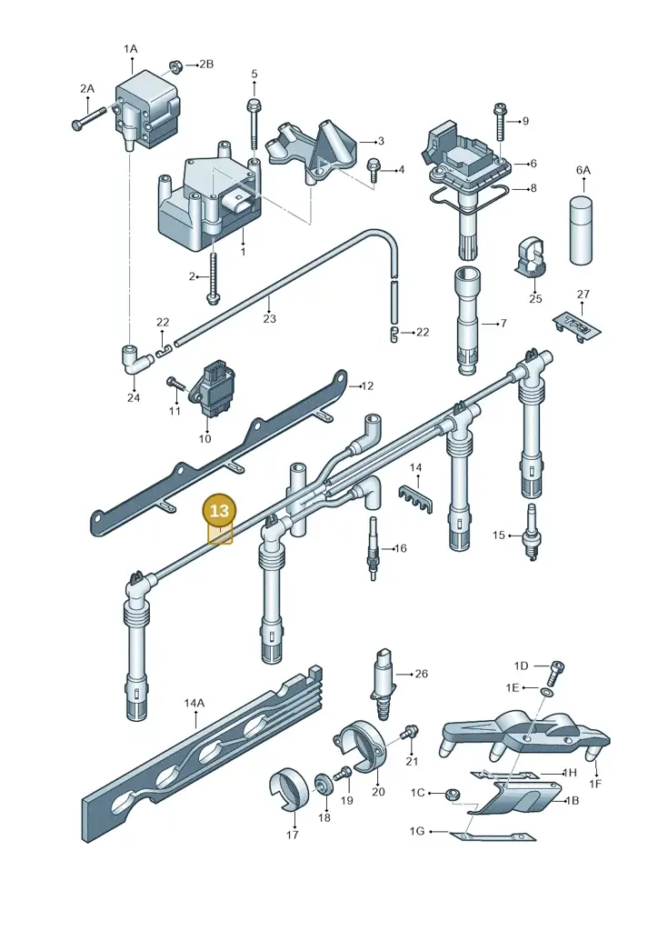 022905430AB — SEAT TOLEDO/LEON/LEON-4 (2001-2006) diagram 649905000, position 13