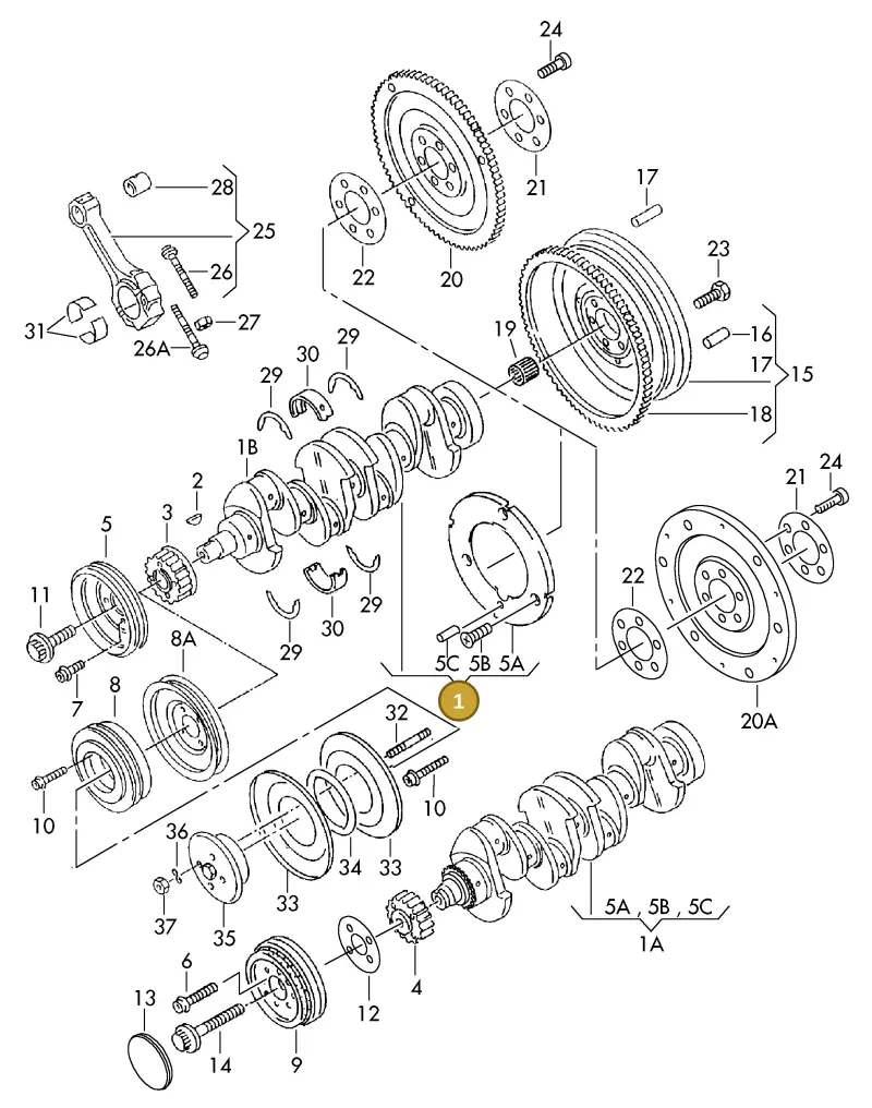 026105101F — SEAT IBIZA/CORDOBA/VARIO (1996-1999) diagram 123105150, position 1