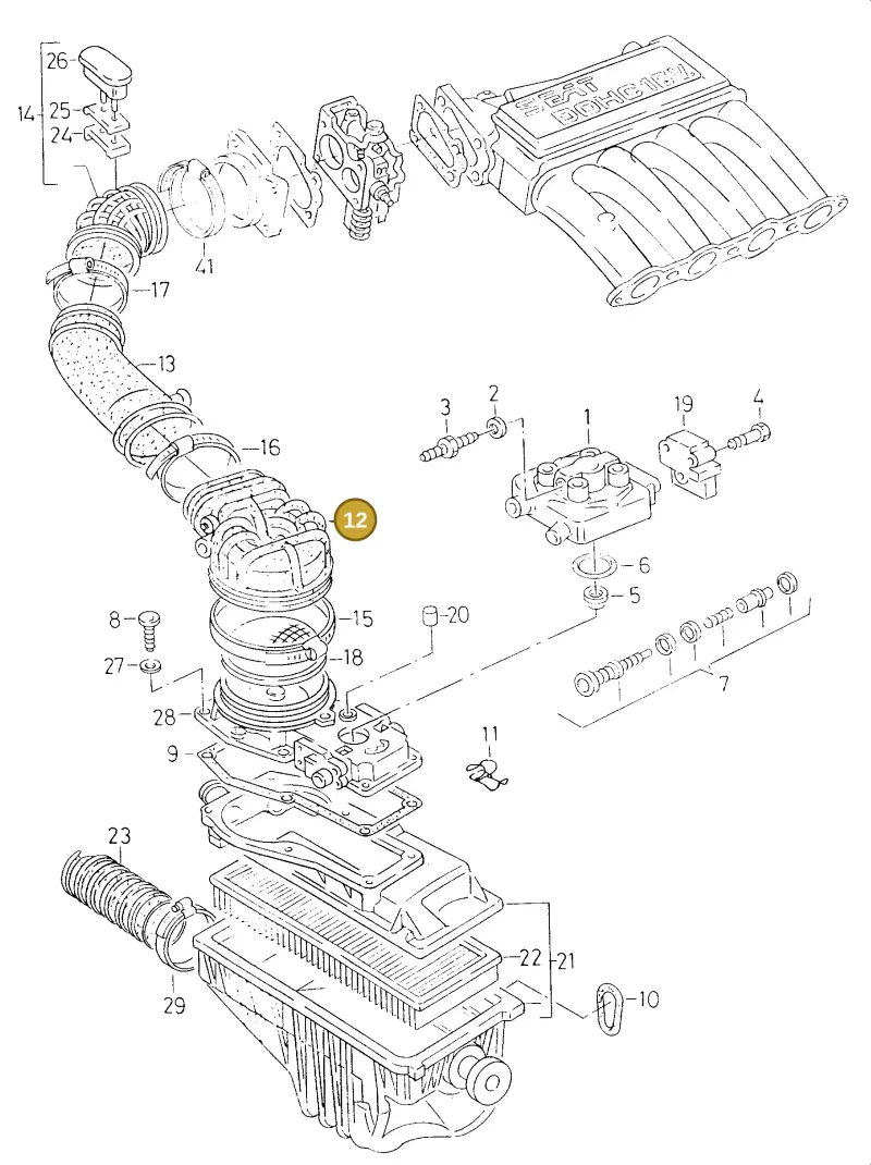 027133357A — SEAT TOLEDO            SEAT (1991-1996) diagram 130133500, position 12