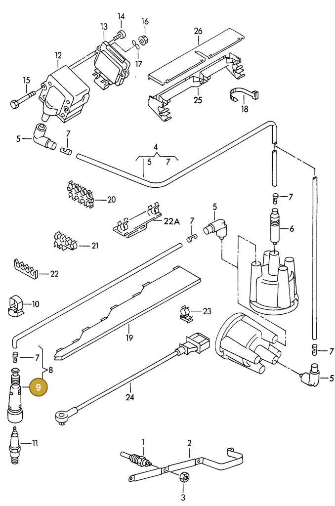 027905447 — SEAT TOLEDO SEAT MOD.97>99 (1996-1999) diagram 121905100, position 9