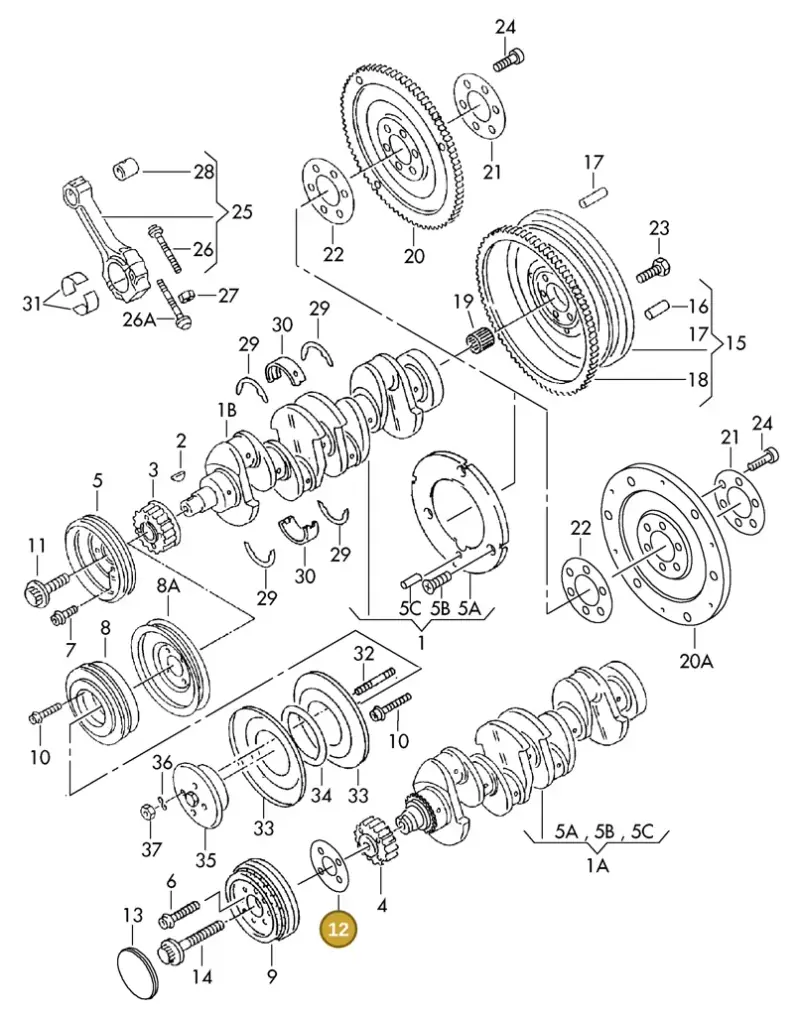028105246 — SEAT ALHAMBRA (1996-2000) diagram 123105150, position 12