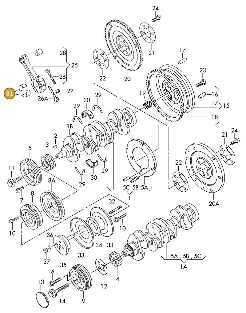 028105701J — SEAT ALHAMBRA (1996-2000) diagram 123105150, position 31