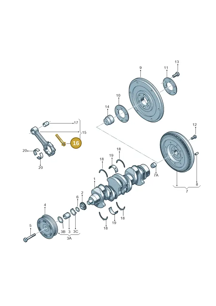 030105425 — SEAT Toledo Reference (2012-2015) diagram 253105150, position 16