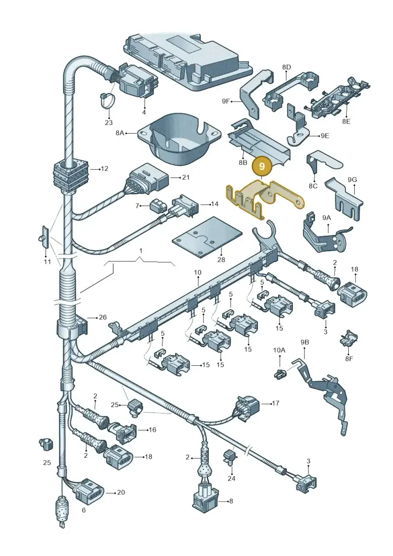 036971858D — SEAT Altea XL Reference (2010-2013) diagram 203971020, position 9