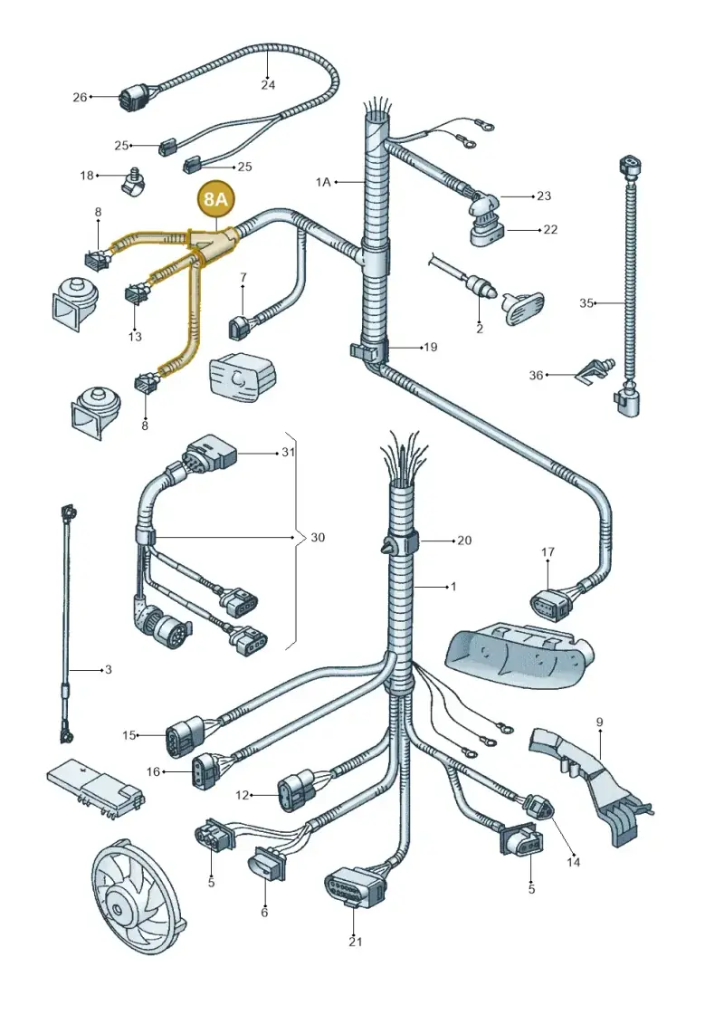 037972645 — SEAT TOLEDO/LEON/LEON-4 (2001-2006) diagram 205971600, position 8A