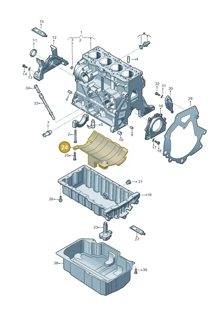 038103623 — SEAT Altea XL Reference (2010-2013) diagram 460103150, position 24