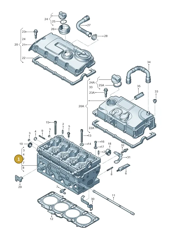 03G103351B — SEAT Altea XL Reference (2010-2013) diagram 409103600, position 1