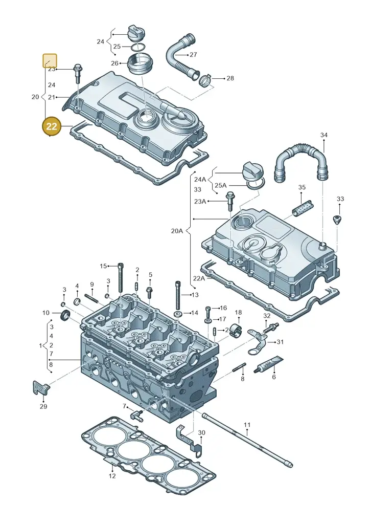 03G103483 — SEAT Altea XL Reference (2010-2013) diagram 409103600, position 22
