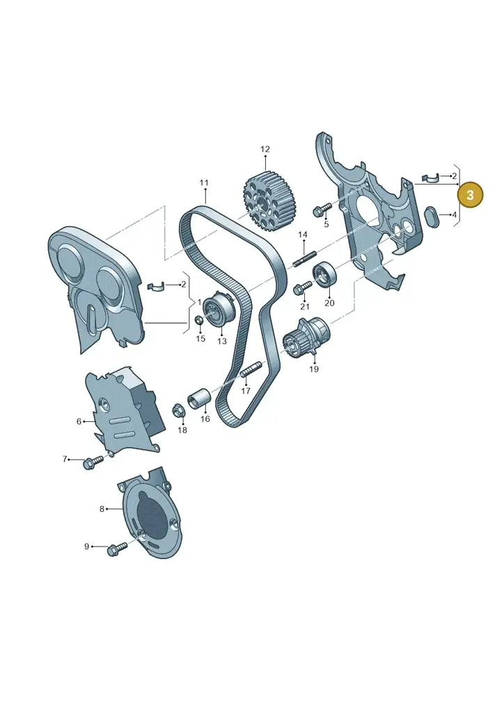 03G109145A — SEAT Altea XL Reference (2010-2013) diagram 409109850, position 3