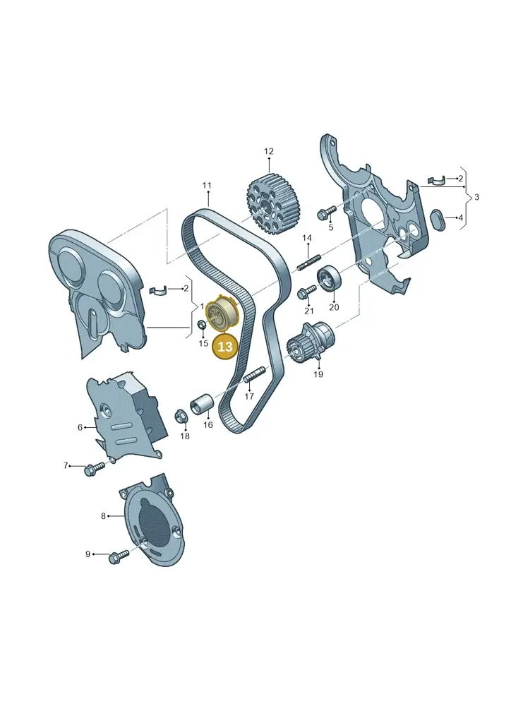 03G109243 — SEAT Altea XL Reference (2010-2013) diagram 409109850, position 13