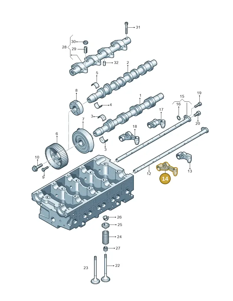 03G109411C — SEAT Altea XL Reference (2010-2013) diagram 409109400, position 14